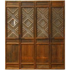 Set of Four Chinese Lattice Panel Doors