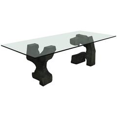 Bonze Brutalist Dining Table by Valenti, Spain, circa 1980