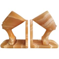 Pair of Onyx Nefertiti Bookends