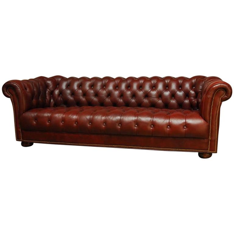 Classic Tufted Leather Chesterfield Sofa at 1stdibs