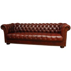 Classic Tufted Leather Chesterfield Sofa