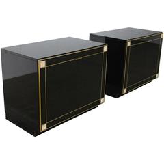 Pair of Rare Willy Rizzo for Mario Sabot Piano Lacquer Cabinets