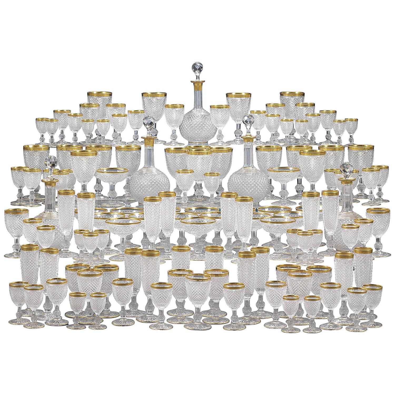Baccarat Crystal 128Piece Service For Sale at 1stdibs
