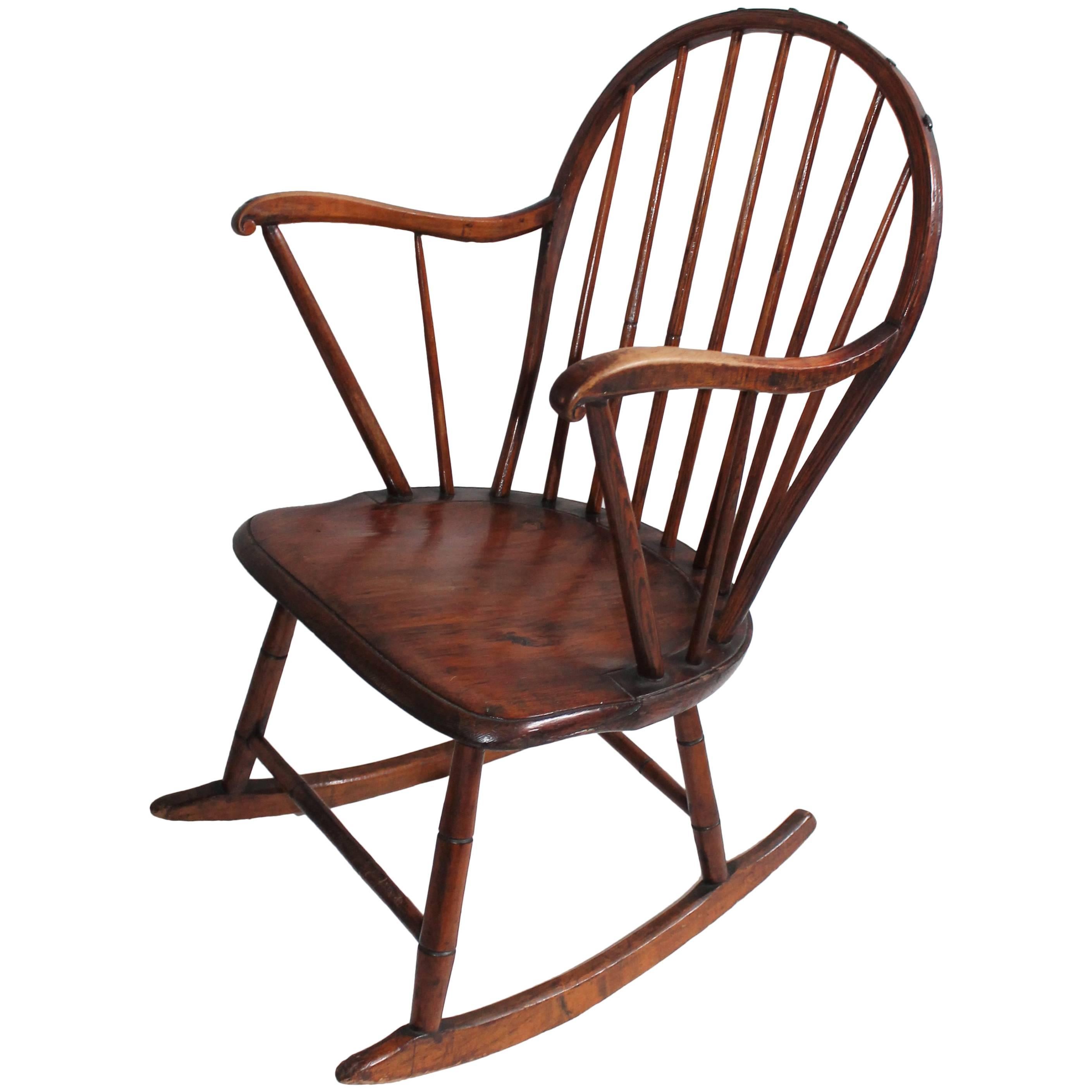 18th Century Extended Arm Windsor Rocking Chair