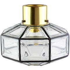 Flush Mount-Leuchten aus Eisen und klarem Glas von Glashtte Limburg, um 1965