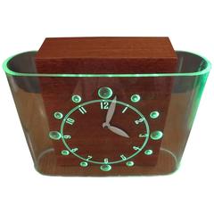 Art Deco Curvaline Neon Desk Clock by Lackner