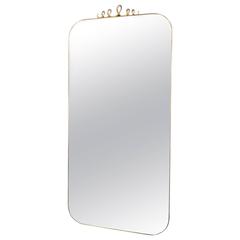 Tall Rectangular Brass Mirror with Loop Detail 8