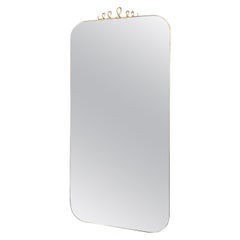 Grand miroir rectangulaire en laiton avec boucle par Adesso Imports