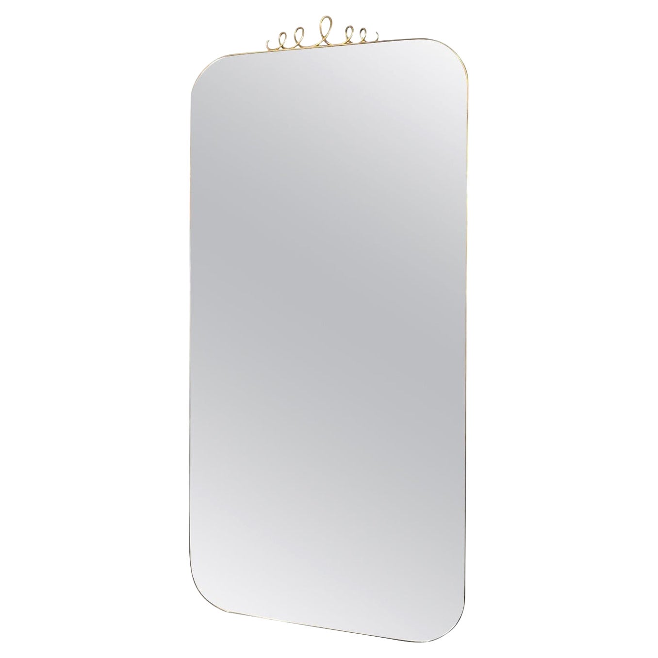 Tall Rectangular Brass Mirror with Loop Detail by Adesso Imports