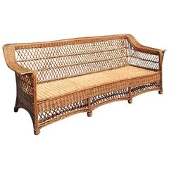 Antique Willow Bar Harbor Wicker Sofa