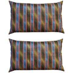 Pair of Pillows with Early 20th Century Roller Print for Indian Market 11