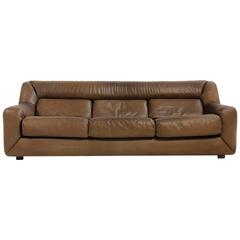 Vintage 1970s De Sede DS 43 Cognac Leather Lounge Sofa 10