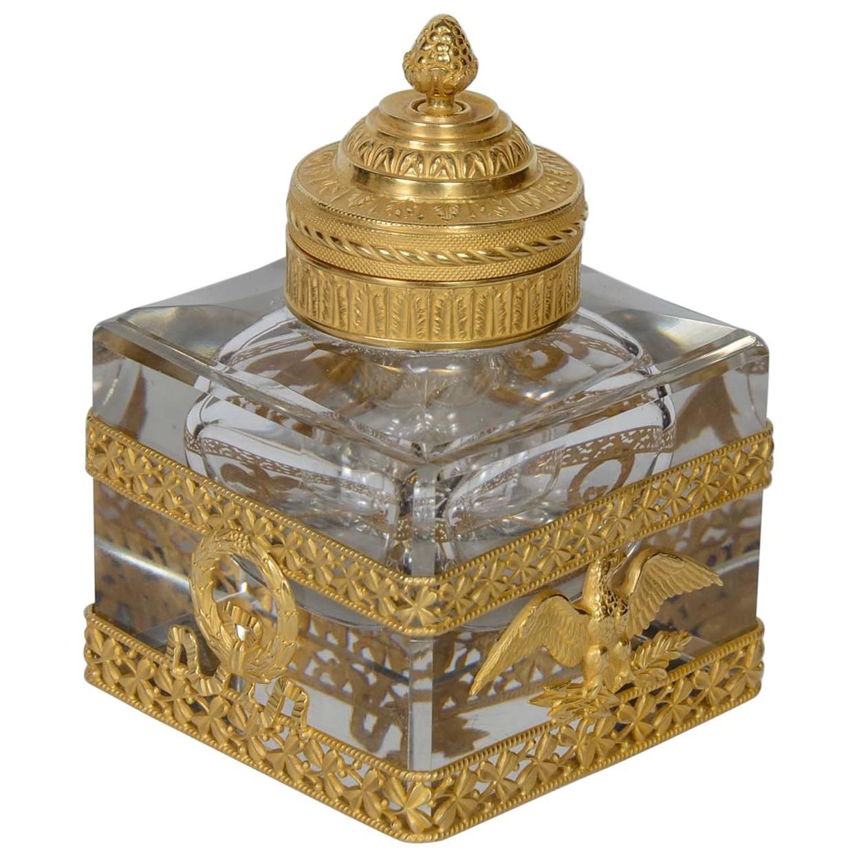 Empire Crystal Inkwell For Sale