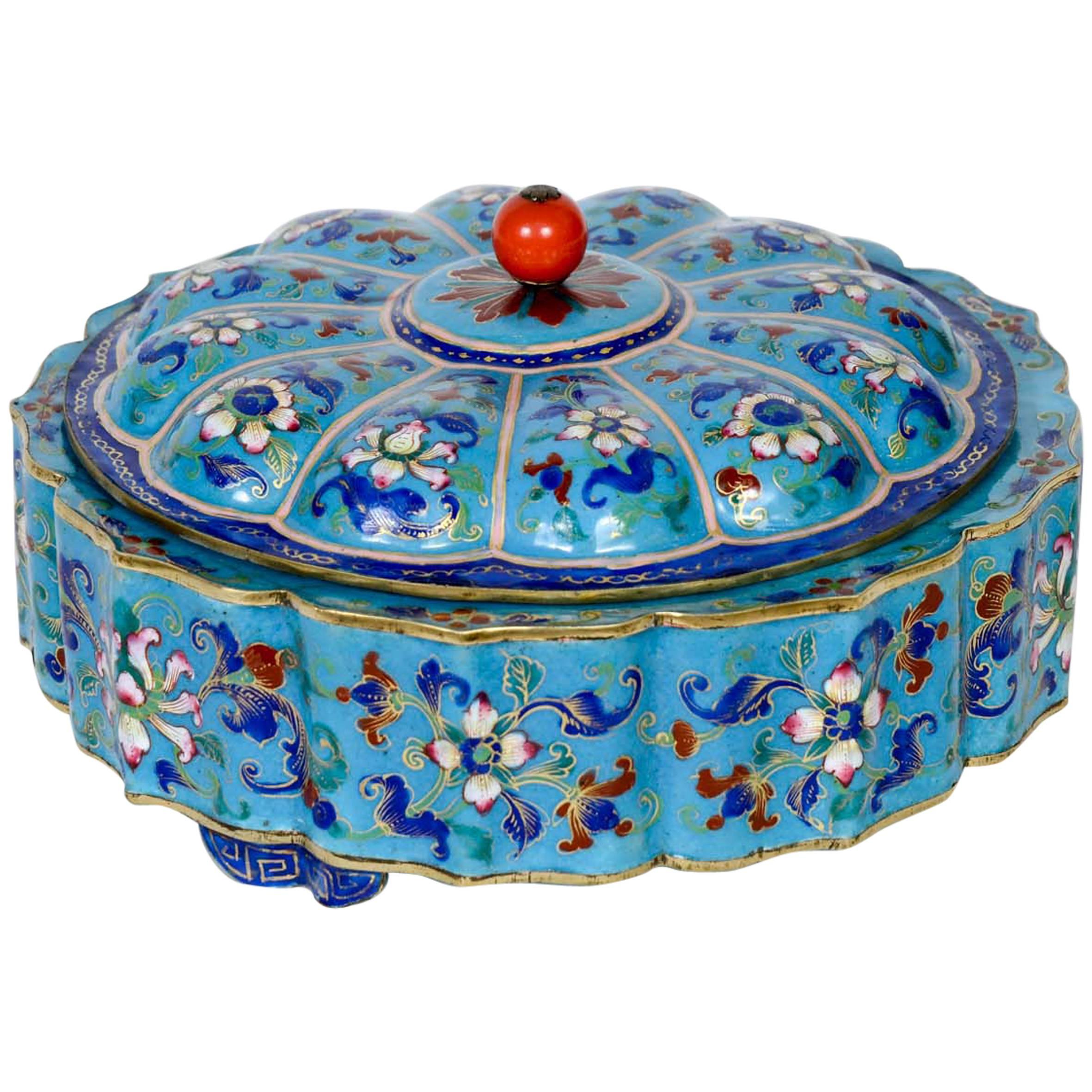 Charming Enameled Box For Sale