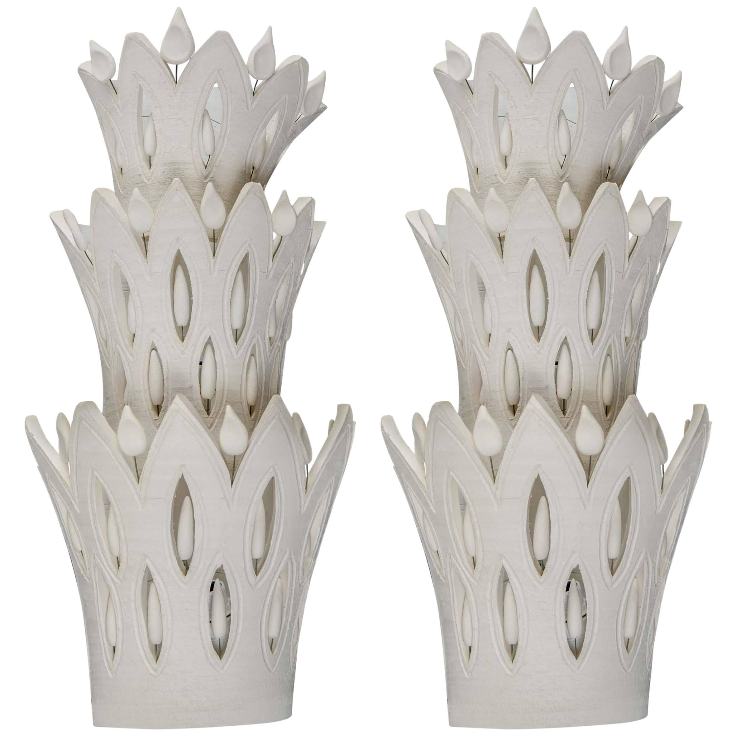 Pair of Ceramic Wall Sconces by Georges Pelletier