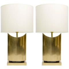 Pair of Chic Brass Table Lamps 2