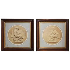 Antique Framed Neoclassical Prints, Pair