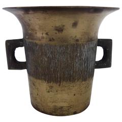 Vintage Trench Art Brass Mortar Vessel