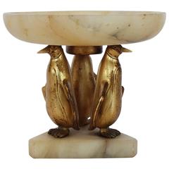 Antique 1920s French Decorative Alabaster Bowl