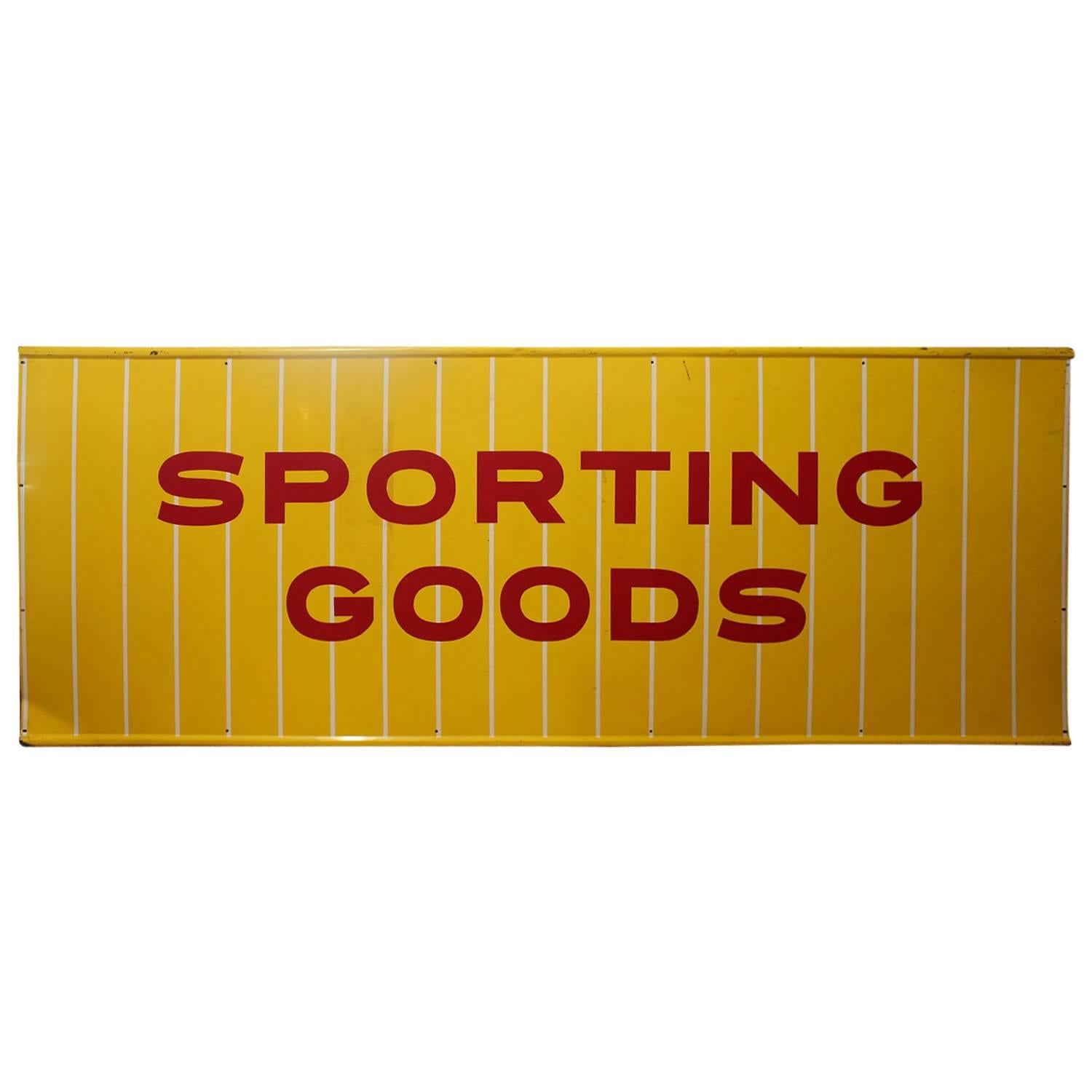 1950s Sporting Goods Metal Sign For Sale