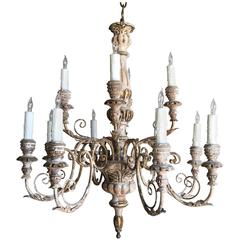 French Rococo Style Painted Chandelier