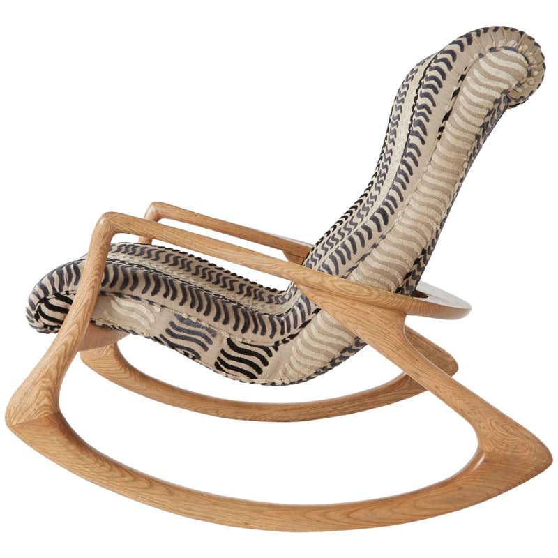 Vladimir Kagan 'Contour' Rocking Chair, Rare Oak, 1960s at 1stDibs
