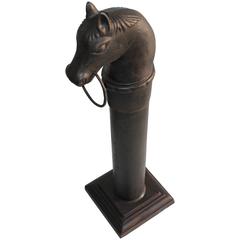 19th Century Cast Iron Painted Horse Hitching Post