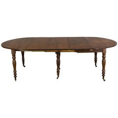 Antique 19th Century Louis Philippe Mahogany Dining Table