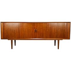 Danish Modern Teak Buffet or Credenza with Wicked Grain, 1950s