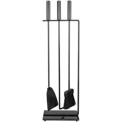 Minimalist Modern Fireplace Tools with Cantilevered Stand, 1950s