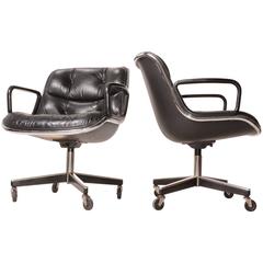 Pair of Charles Pollock Executive Desk Chairs for Knoll
