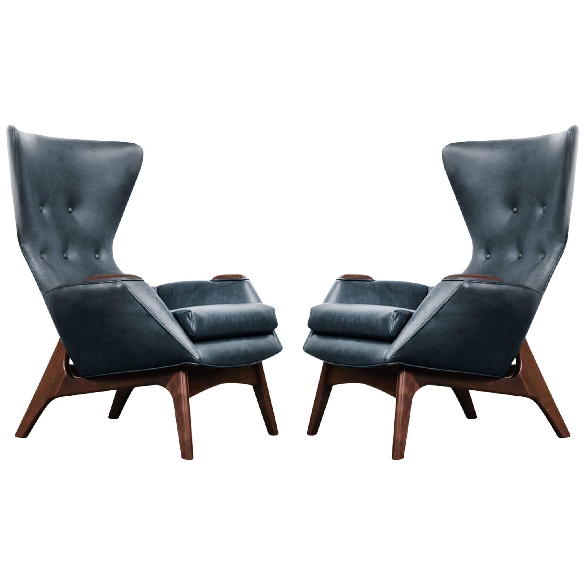 Adrian Pearsall for Craft Associates Wingback Chairs, Model 2231-C