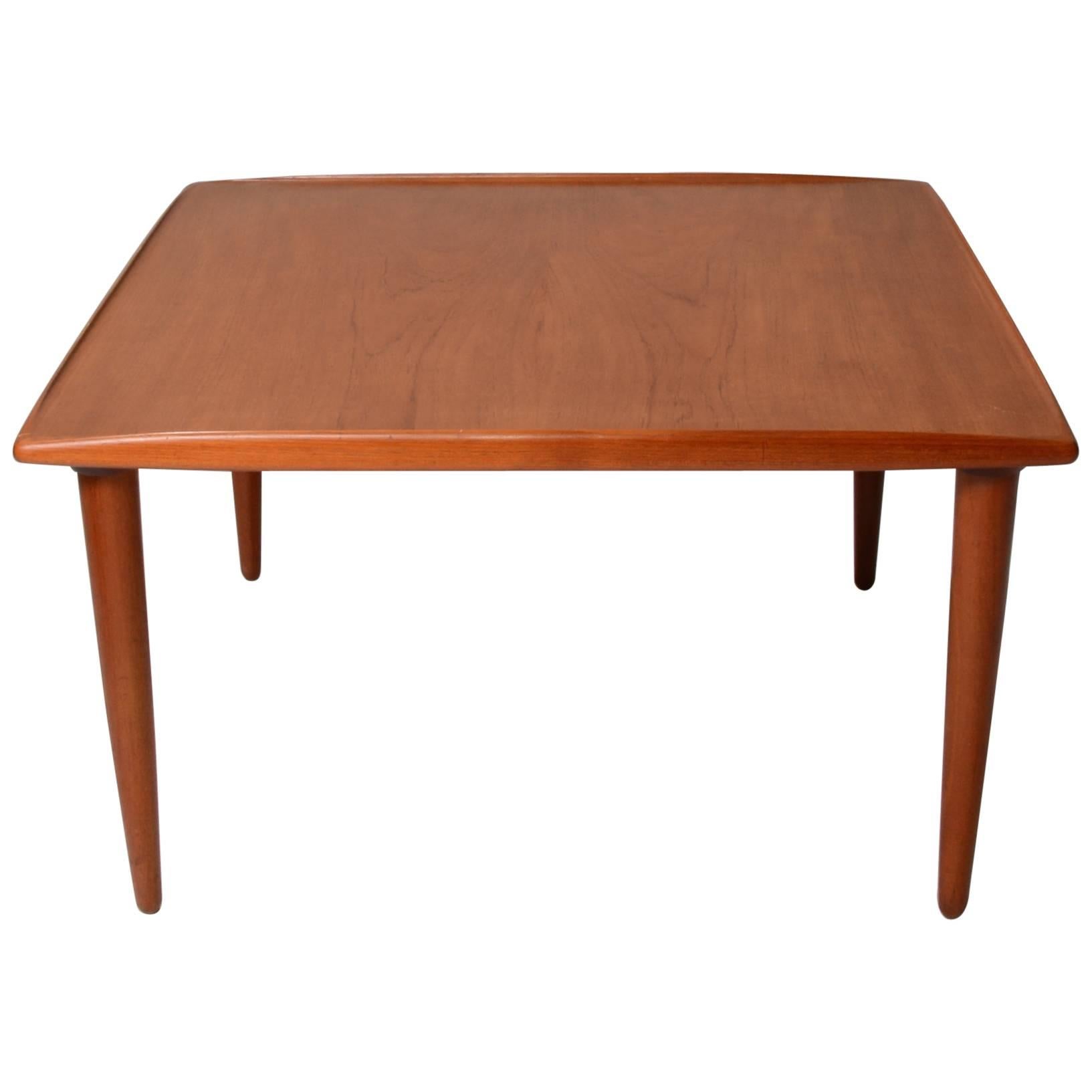 Danish Modern Square Teak Table For Sale