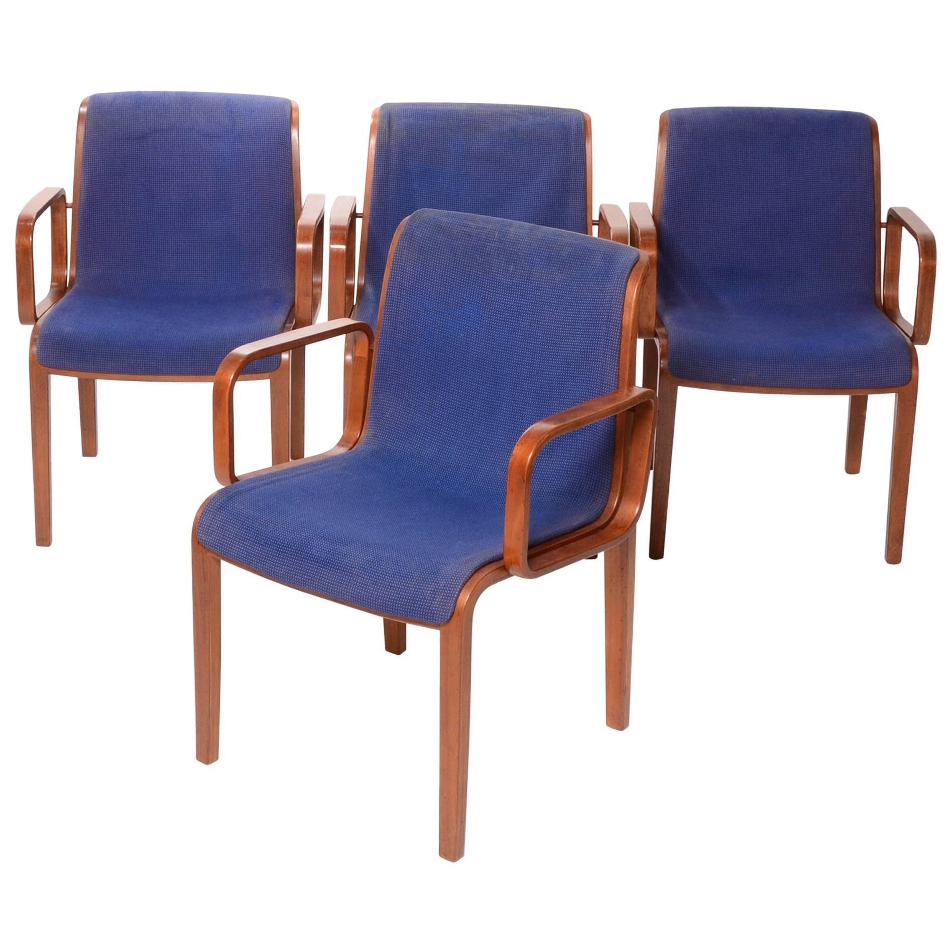 Set of Four Bill Stephens for Knoll Dining Armchairs