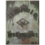 Raro cartello in rame/bronzo fatto a mano del 1880, con targa "J&J Williams Drop Forgings
