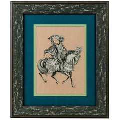 19th Century Knight on Horse Print
