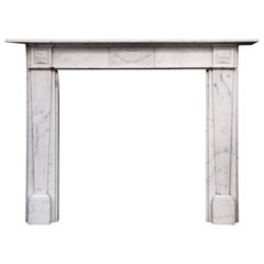 English Veined Statuary Antique Marble Fireplace