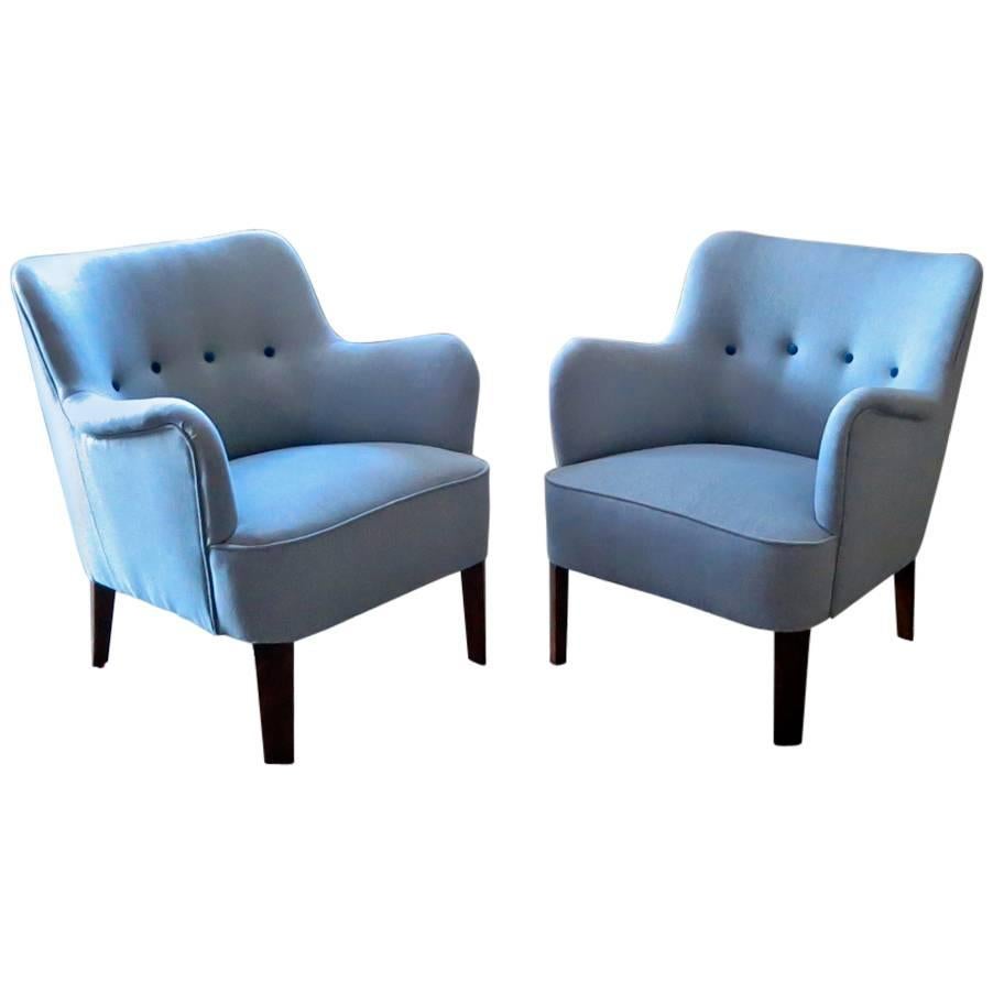 Orla Mølgaard Nielsen & Peter Hvidt Armchairs Fritz Hansen, Danish, 1950s