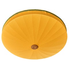 Swedish Designer, Flush Mount, Fabric, Pine, Sweden, 1970s