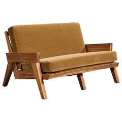 A. Brandt Ranch Oak, Sofa, Oak, Mohair, USA, 1950s