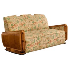 Italian Designer, Sofa, Wood, Fabric, Italy, 1940s