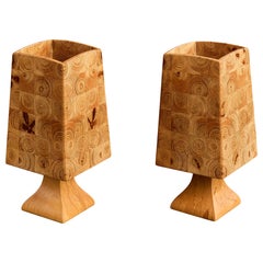 Designer suédois, lampes de bureau, bois, Suède, années 1970