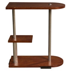 French Designer, Side Table, Wood, Metal, France, 1930s
