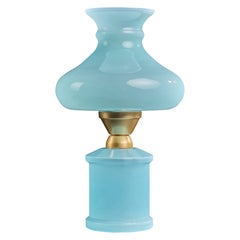 French Designer, Table Lamp, Glass, Brass, France, 1960s