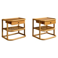 Dux, Nightstands, Bamboo, Wood, Metal, Sweden, 1970s