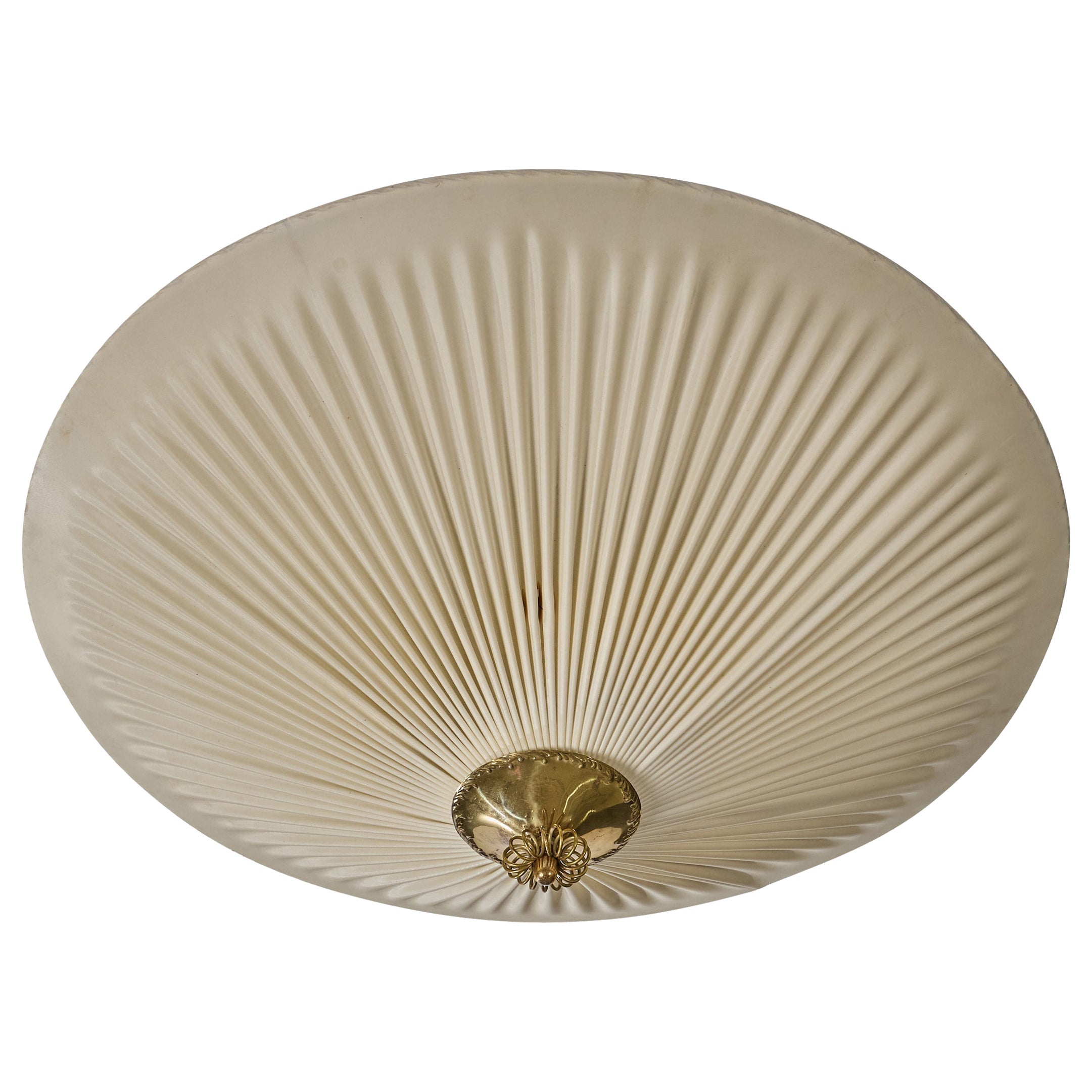 Scandinavian Modern Linen Flush Mount, Finland, 1950s For Sale at 1stDibs