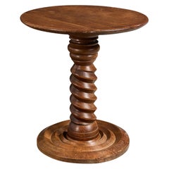 French Designer, Side Table, Oak, France, 1940s
