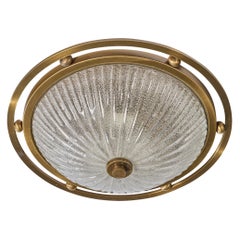 Créateur allemand, luminaire encastré, verre, laiton, Allemagne, années 1960