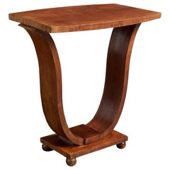 French Designer, Side Table, Wood, France, 1930s
