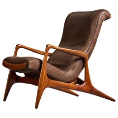 Vladimir Kagan, sillón, piel, nogal, EE. UU., década de 1950